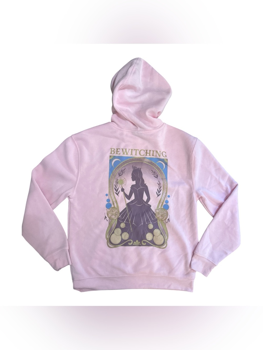 Universal Studios Wicked Pink Bewitching Graphic Hooded Pullover Sweater Hoodie